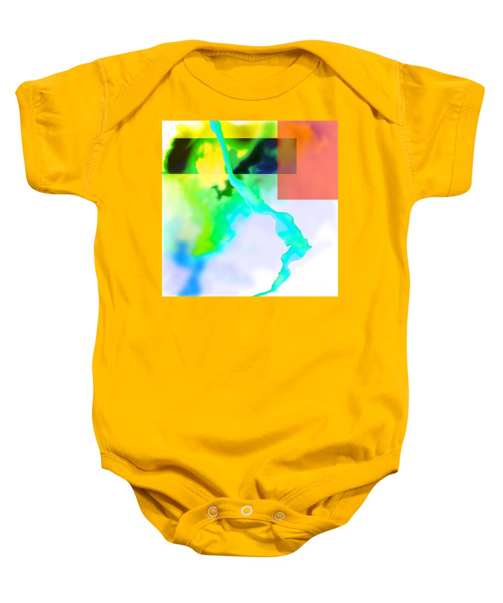 Abstract Art Baby Onesie featuring the digital art i wilI ask what type of animal are you by Jeremiah Ray