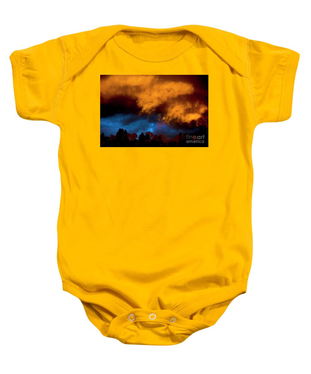 Sky On Fire Baby Onesie featuring the photograph Sky on Fire by Rich Collins