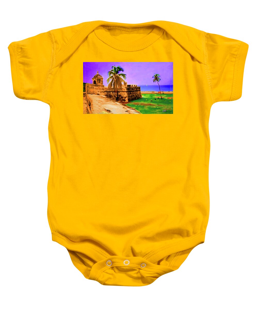 Caribbean Baby Onesie featuring the digital art Island Fort by CHAZ Daugherty