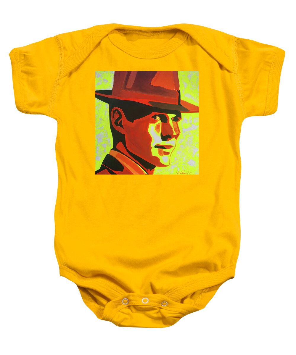  Baby Onesie featuring the painting Johnny Handsome by Emanuel Alvarez Valencia