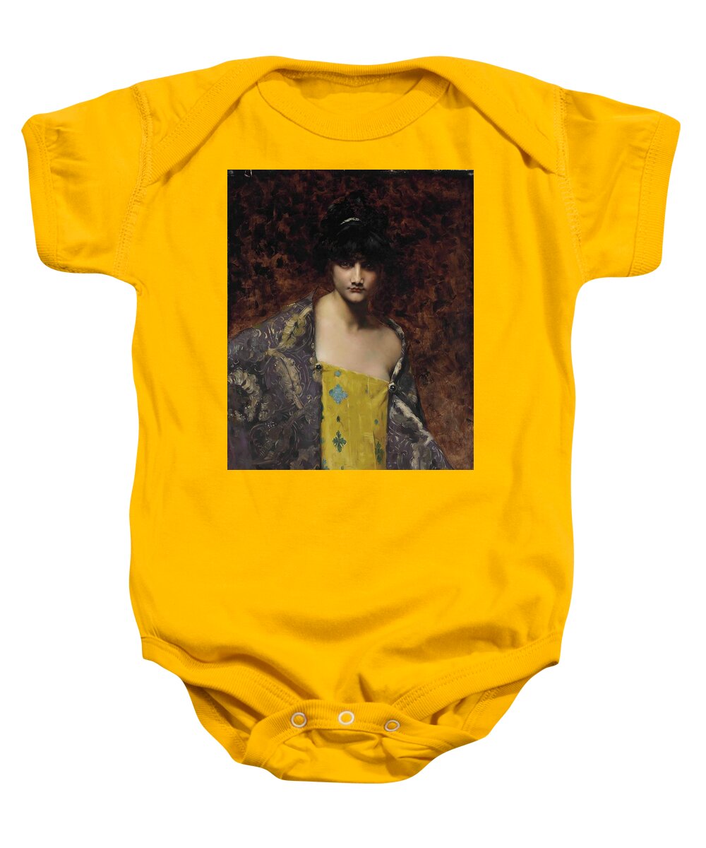 Judith Leyster Baby Onesie featuring the painting Judith Leyster by MotionAge Designs