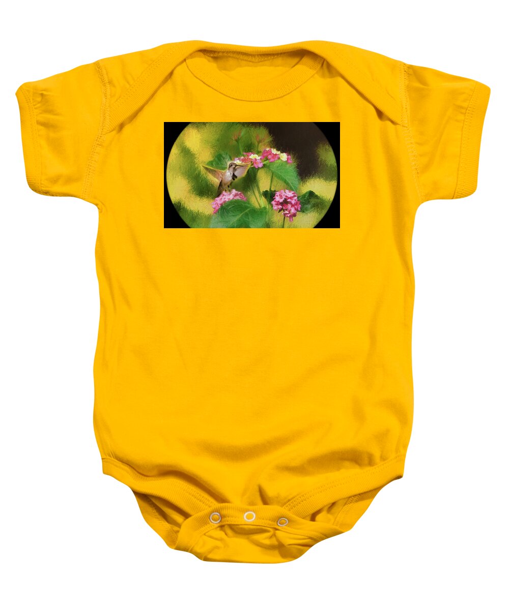 Hummingbird Baby Onesie featuring the photograph Little Hummingbird by Ola Allen