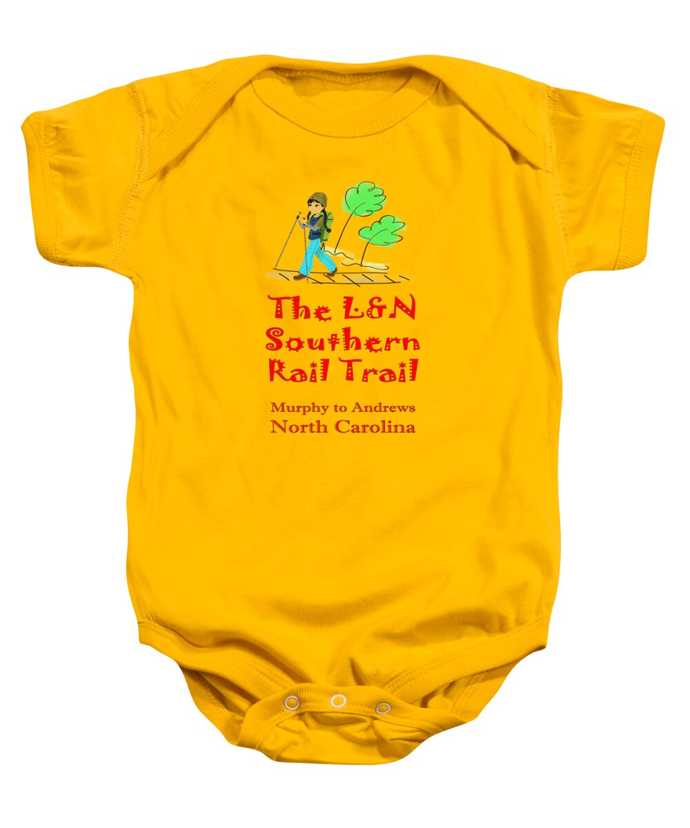 L&n Baby Onesie featuring the photograph LN Southern Rail Trail Girl Hiker by Debra and Dave Vanderlaan