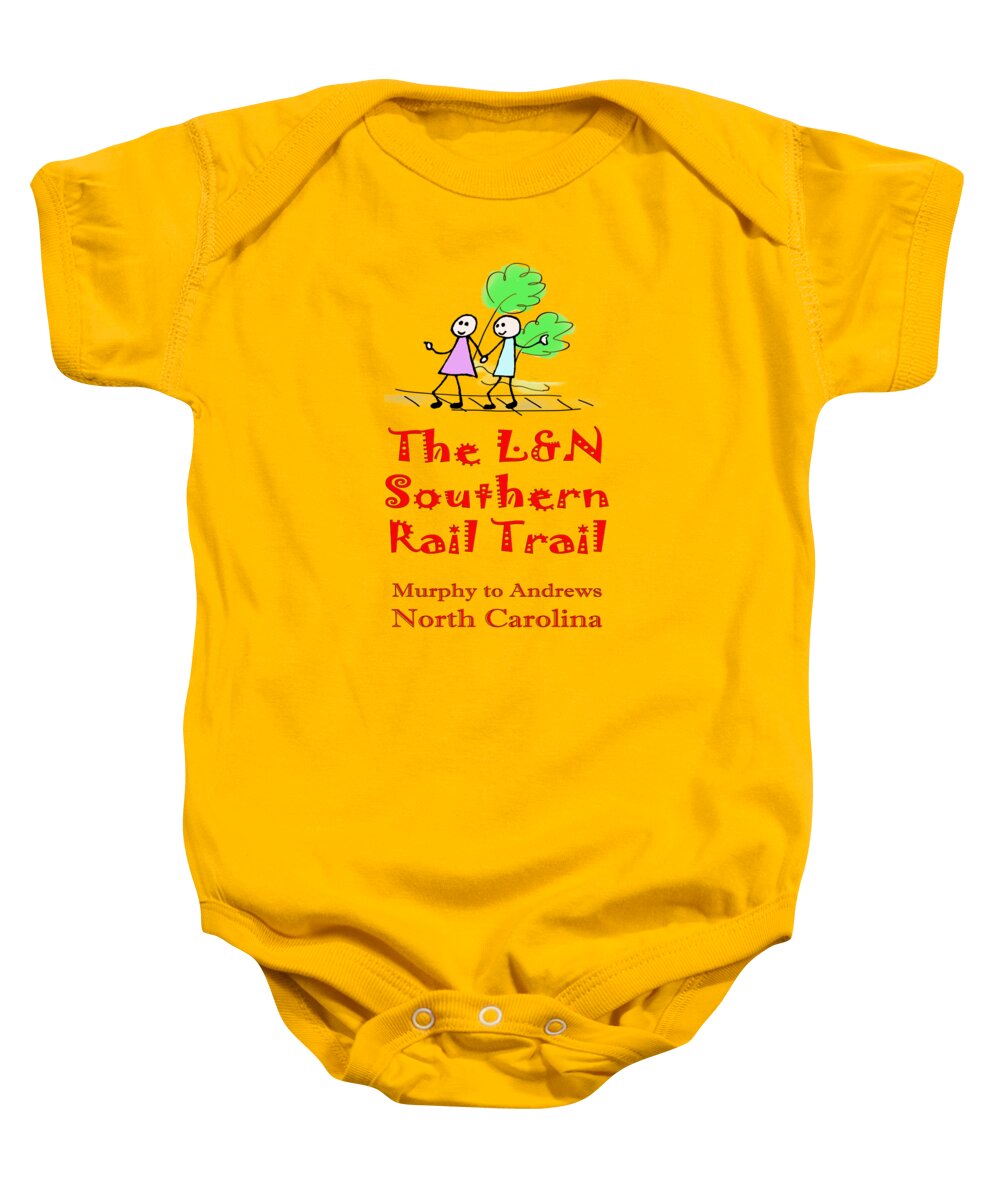L&n Baby Onesie featuring the photograph LN Southern Rail Trail Stick Figures by Debra and Dave Vanderlaan