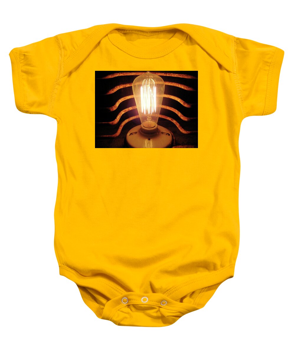 Macao Baby Onesie featuring the photograph Macao Bathroom Light by Chris Goldberg
