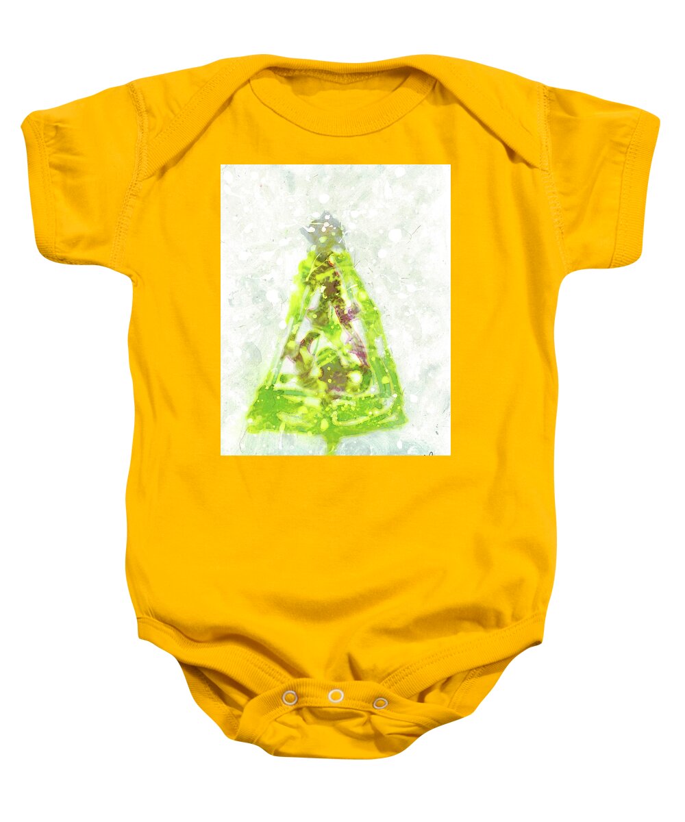 Christmas Baby Onesie featuring the painting Merry Xmas by Katy Bishop