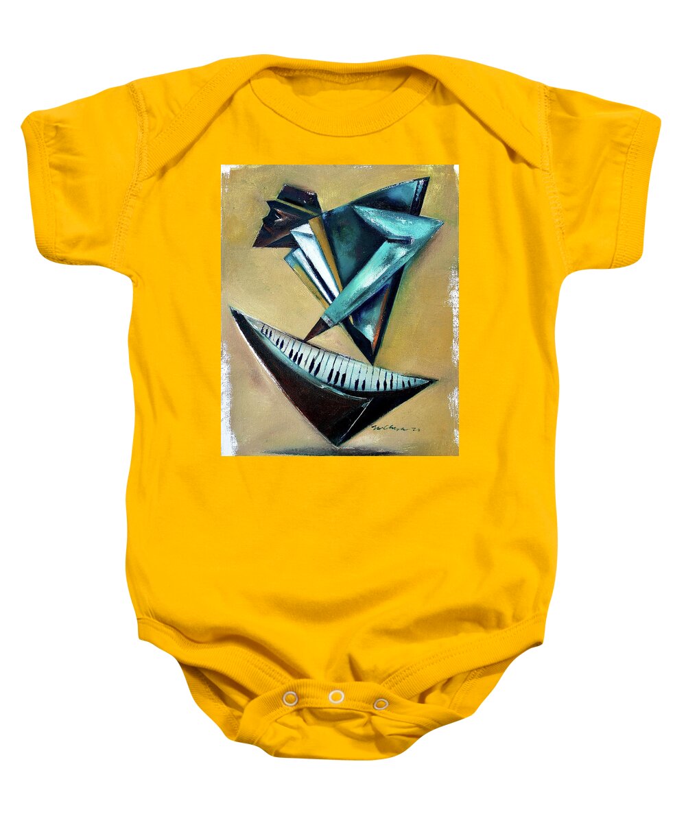 Jazz Baby Onesie featuring the painting Metaphysic-Ali by Martel Chapman
