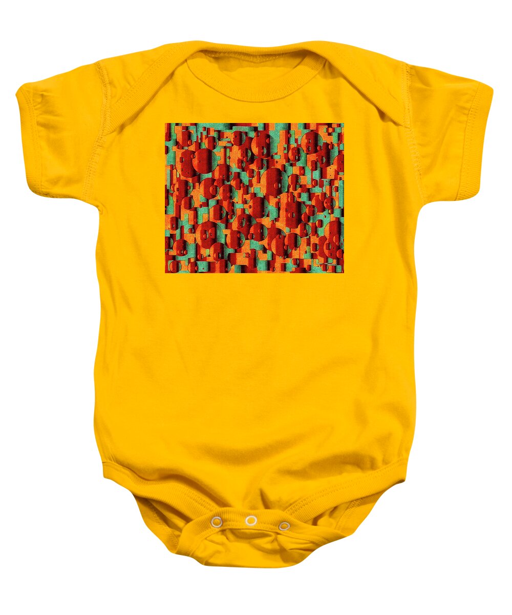 Movement Of Symphonic Warmth Baby Onesie featuring the digital art Movement of Symphonic Warmth by Susan Maxwell Schmidt