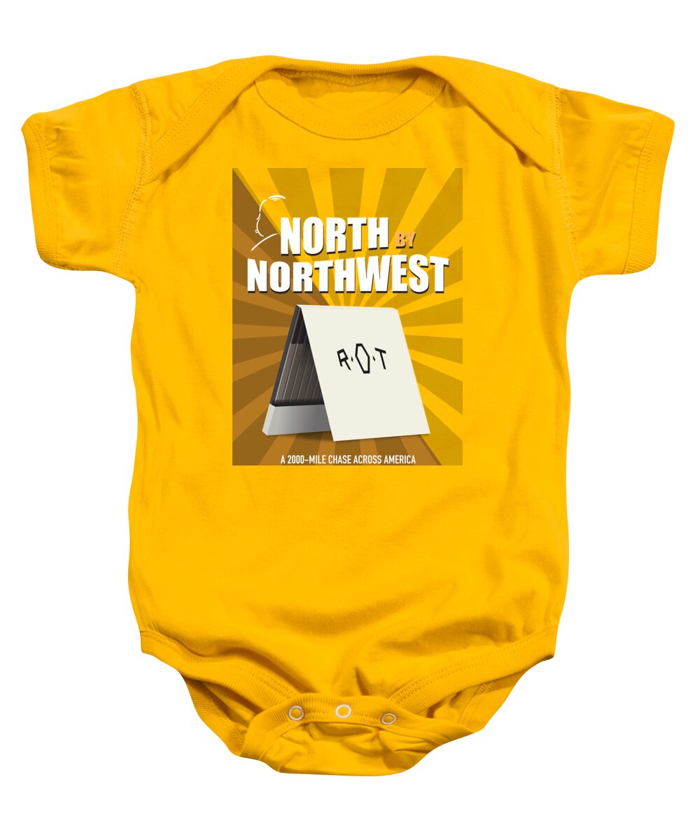 North By Northwest Baby Onesie featuring the digital art North by Northwest - Alternative Movie Poster by Movie Poster Boy