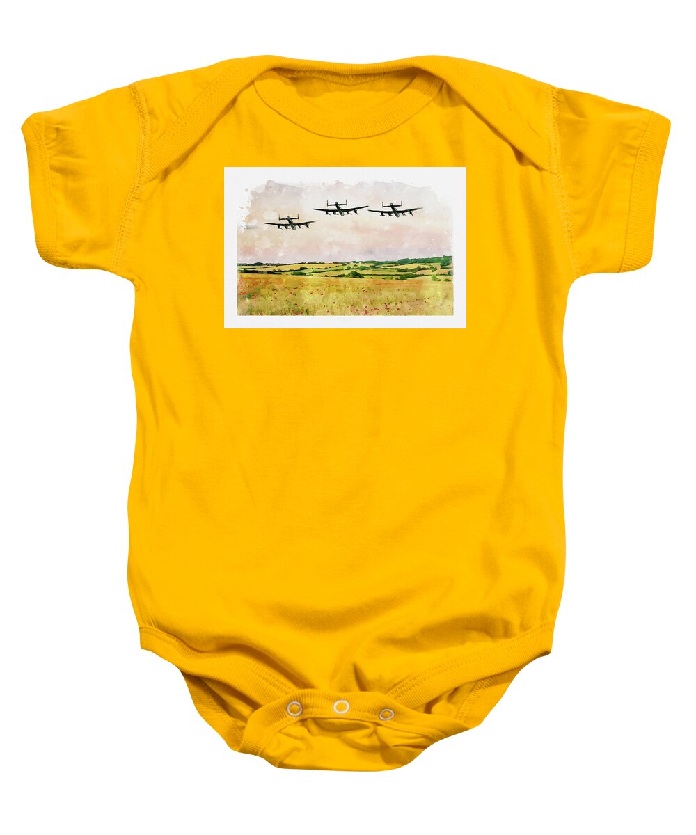 Art Baby Onesie featuring the digital art Our Bomber Boys by Airpower Art
