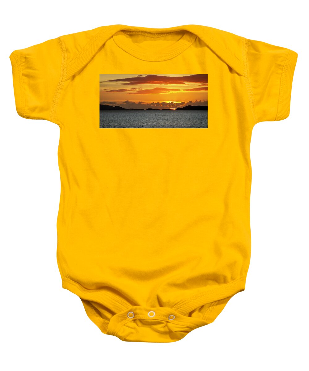 Sunset Baby Onesie featuring the photograph Panoramic Sunset Ove Caherdaniel by Mark Callanan