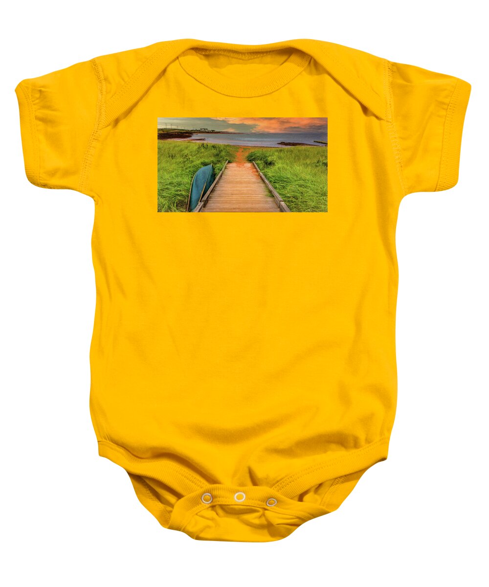  Baby Onesie featuring the photograph Path to the Sea in Victoria, Prince Edward Island by Marcy Wielfaert
