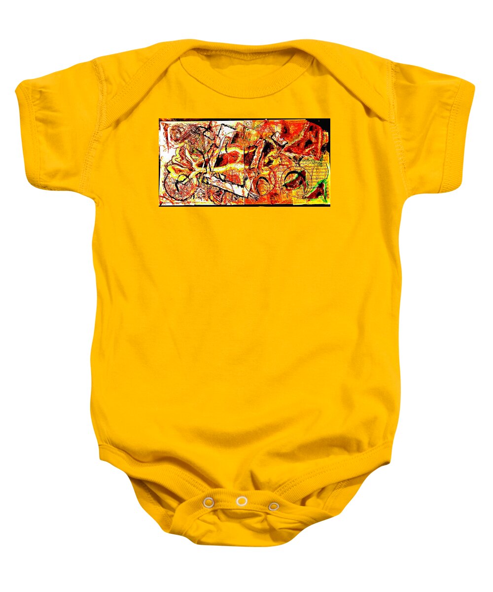 Portrait Of A Lonely Dancer Baby Onesie featuring the mixed media Mermaid on a Lily Pad of Beethoven by Bencasso Barnesquiat