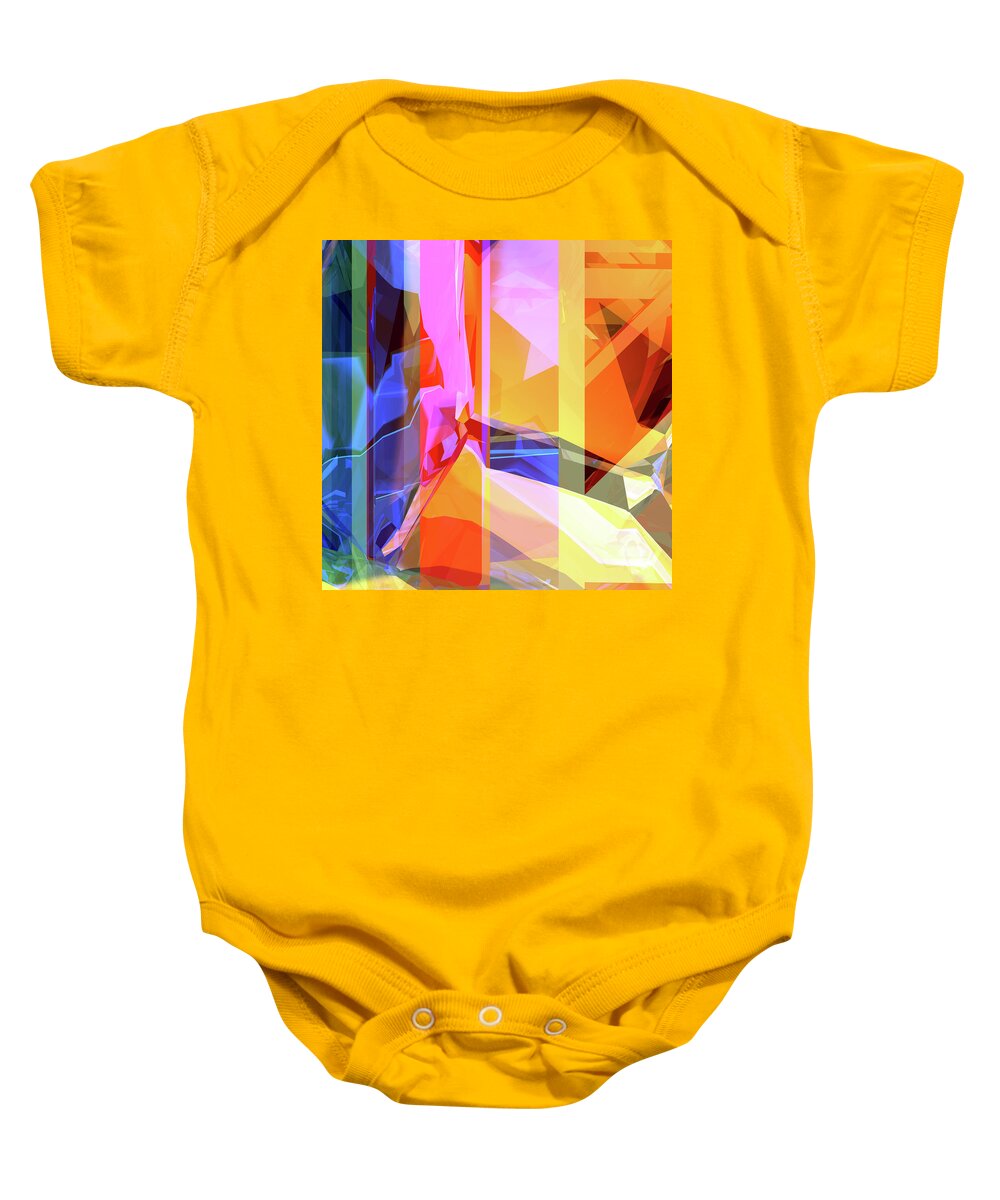 Abstract Baby Onesie featuring the digital art Purple Tower by Russell Kightley