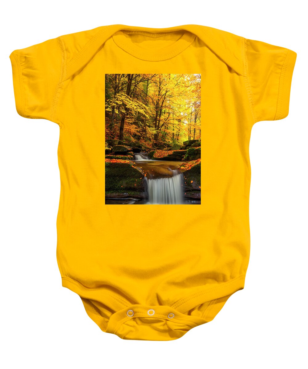 Mountain Baby Onesie featuring the photograph River Rapid by Evgeni Dinev