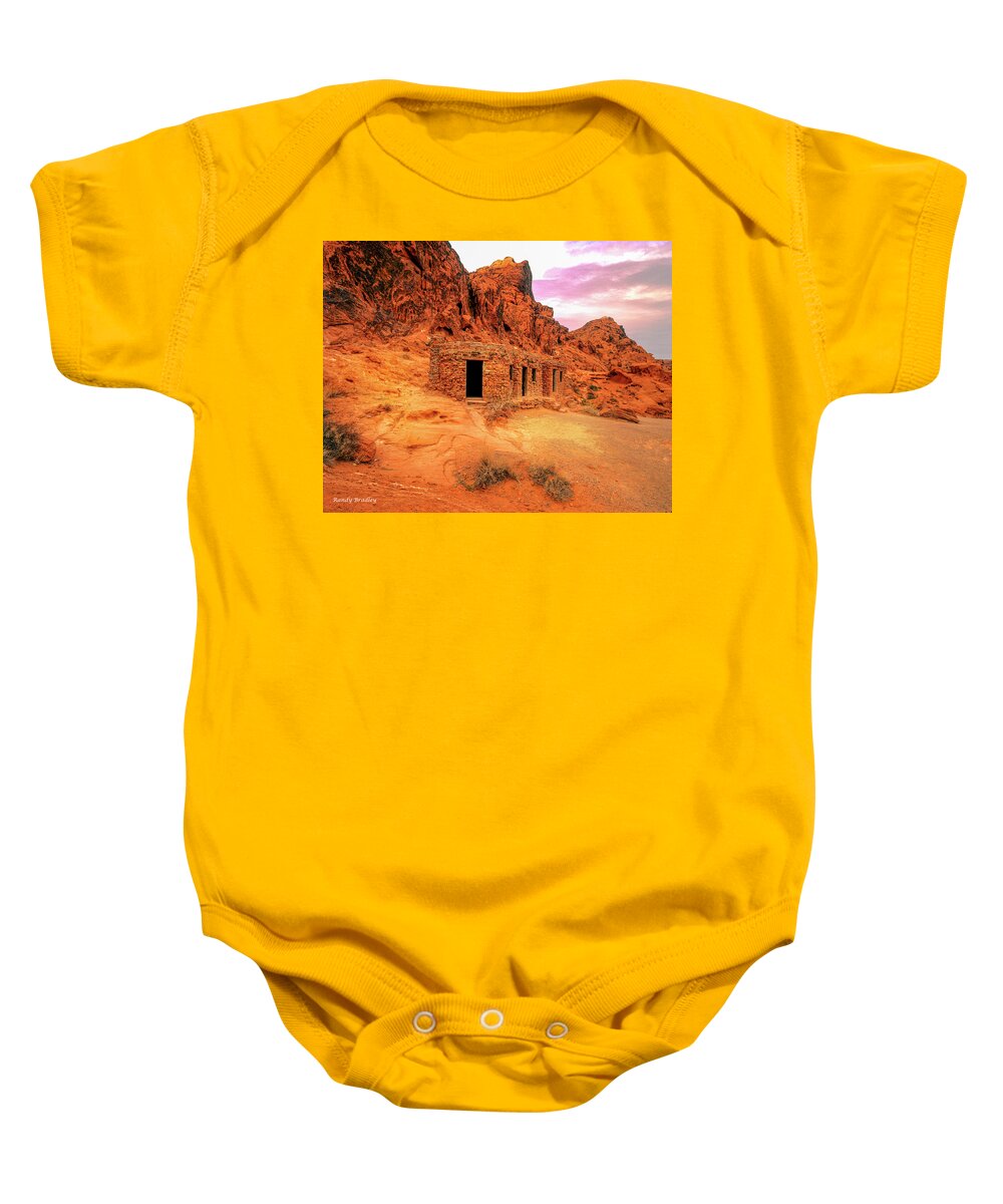Usa Baby Onesie featuring the photograph Rock Cabins by Randy Bradley
