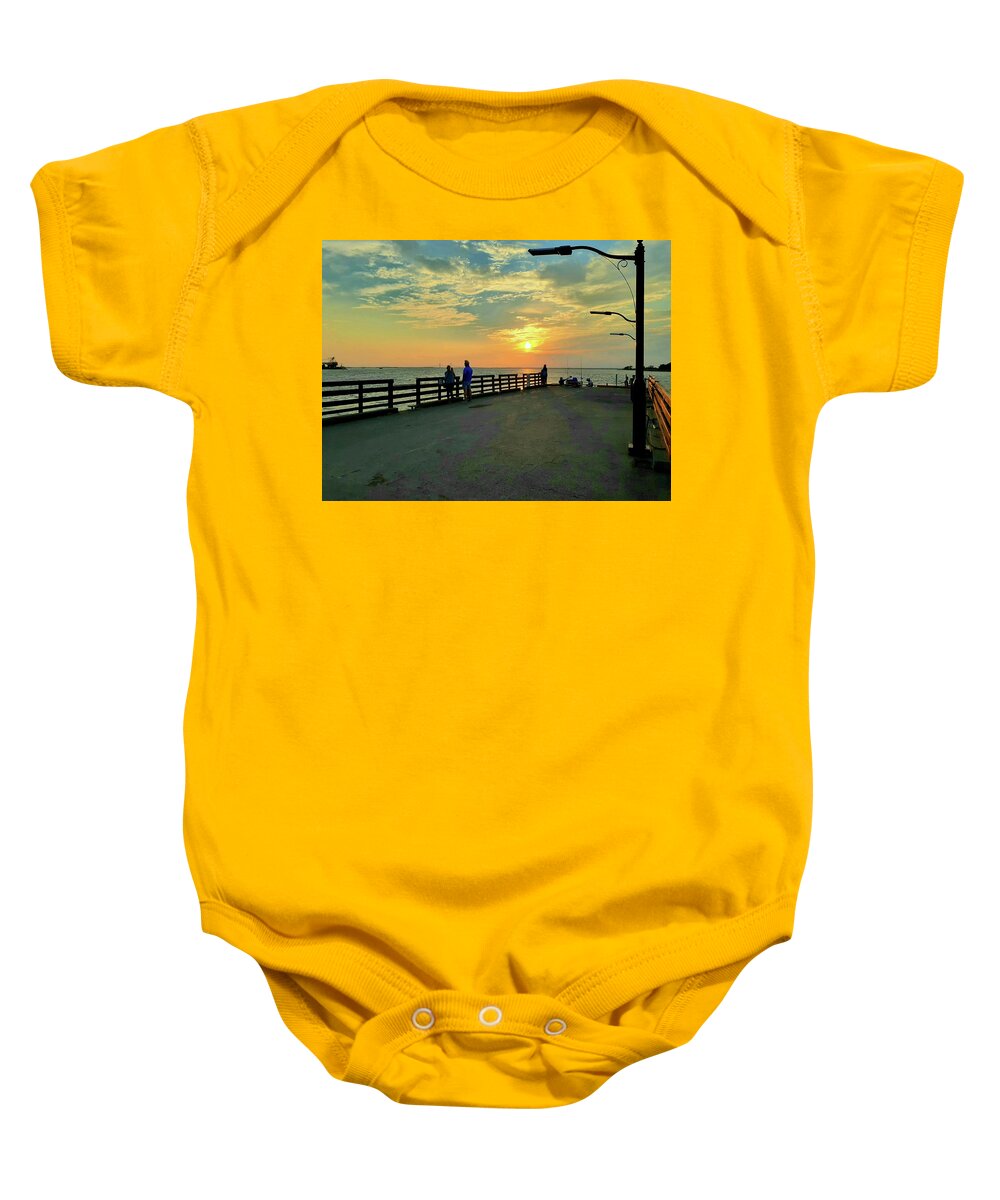 Sunsets Islands. Baby Onesie featuring the photograph Saint Simons Island Sunset by Victor Thomason