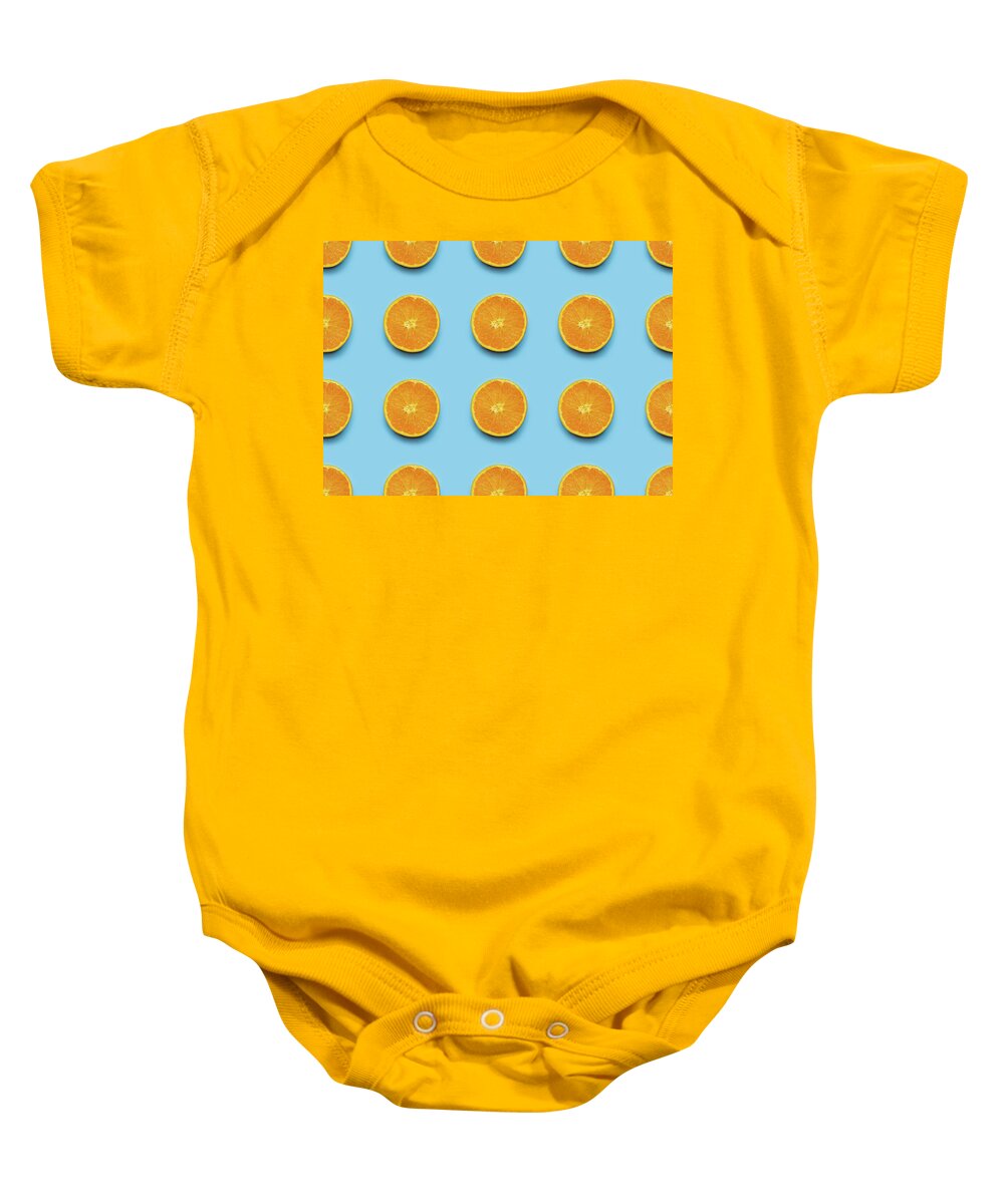 Background Baby Onesie featuring the photograph Seamless orange pattern by Fabiano Di Paolo