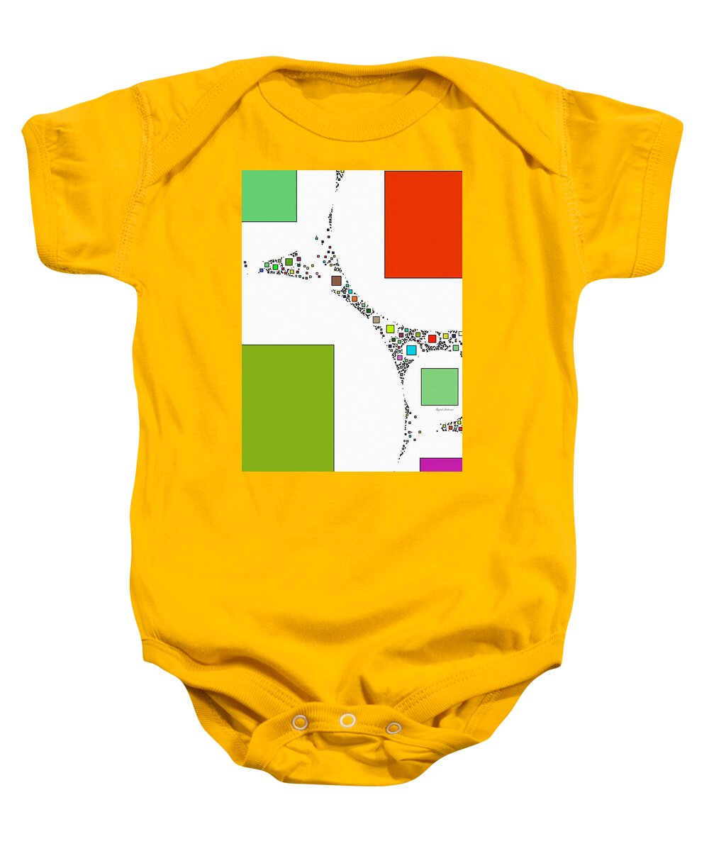 Abstract Baby Onesie featuring the mixed media Social Distancing 3 by Rafael Salazar