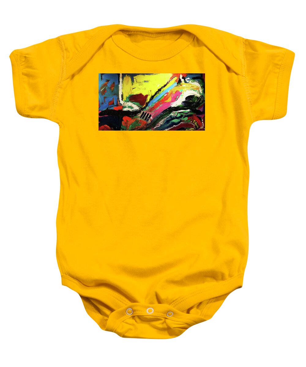 Social Stratification Baby Onesie featuring the painting Social Stratification by Banning Lary
