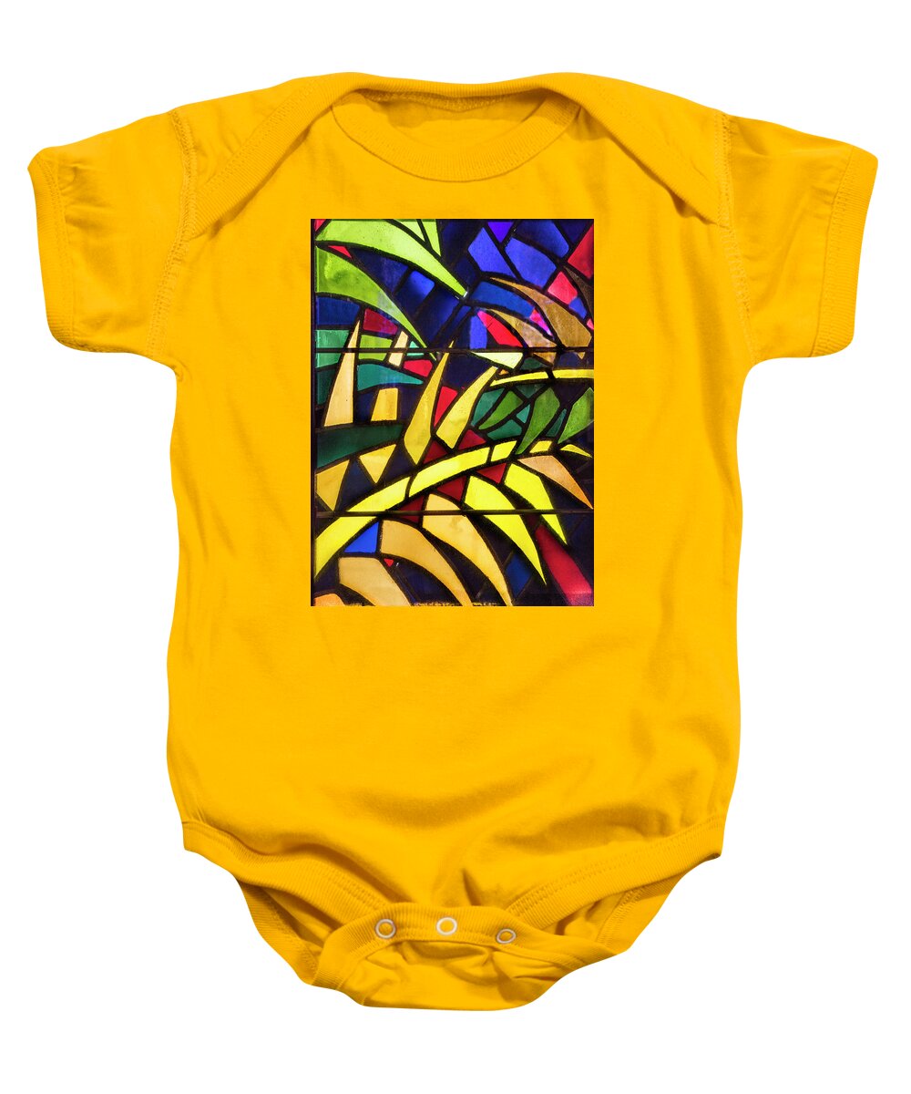 African Baby Onesie featuring the photograph Stained Glass Leaves by Debra and Dave Vanderlaan