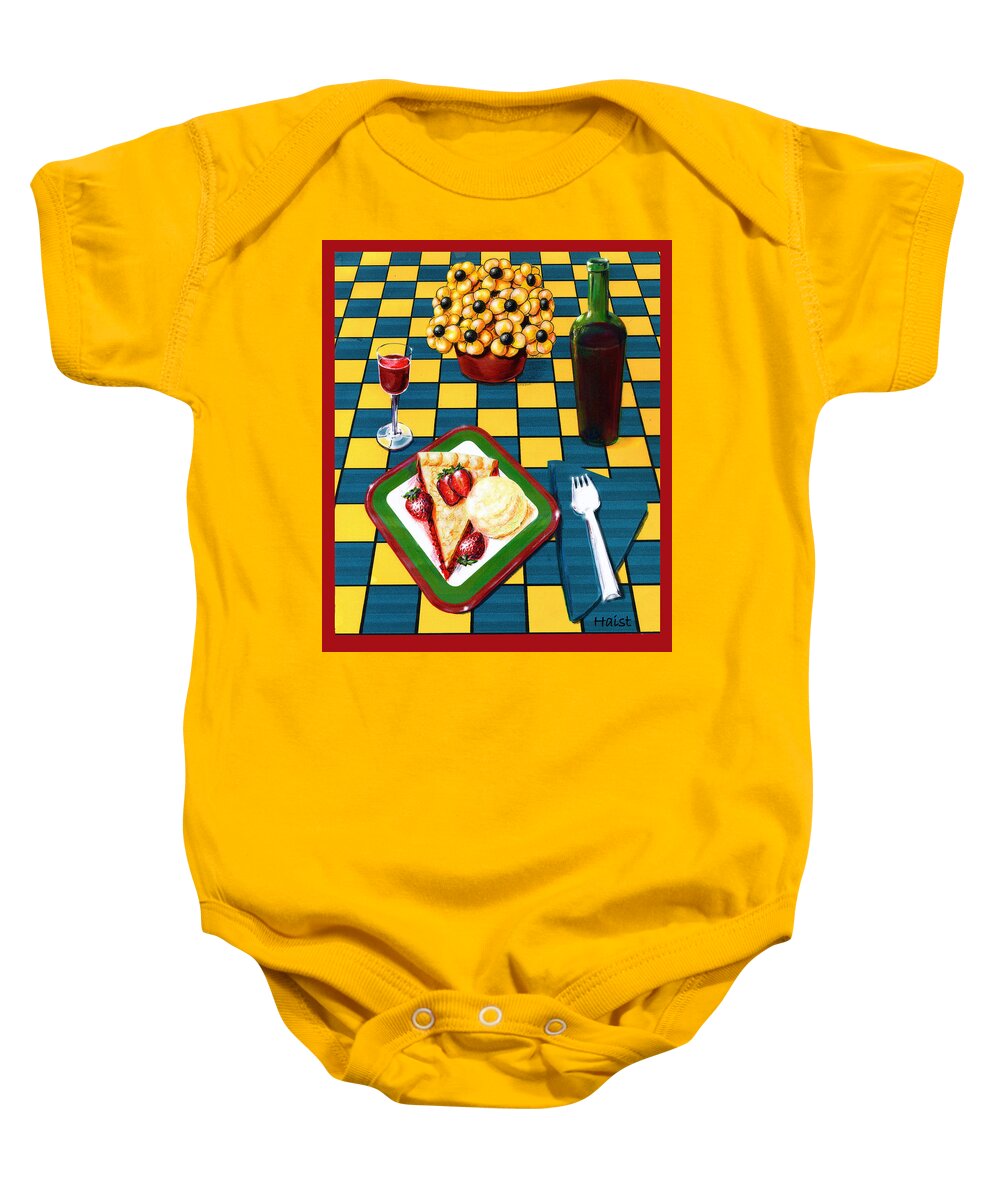 Wine Baby Onesie featuring the painting Strawberry Wine by Ron Haist