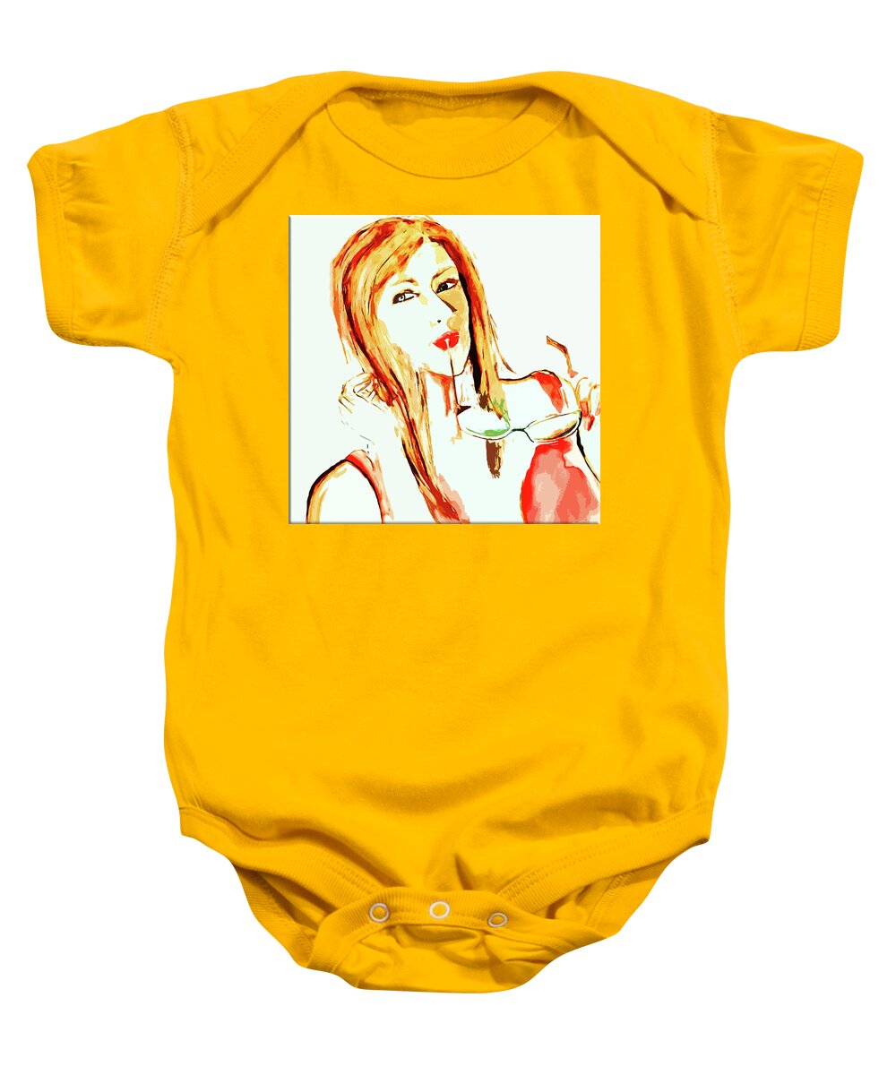 Portraiture Baby Onesie featuring the painting Summertime Heatwave Portraiture by Lisa Kaiser