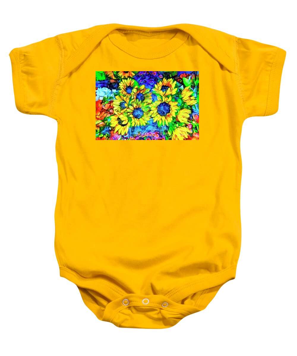 Floral Baby Onesie featuring the photograph Sunfloriest by Jack Torcello