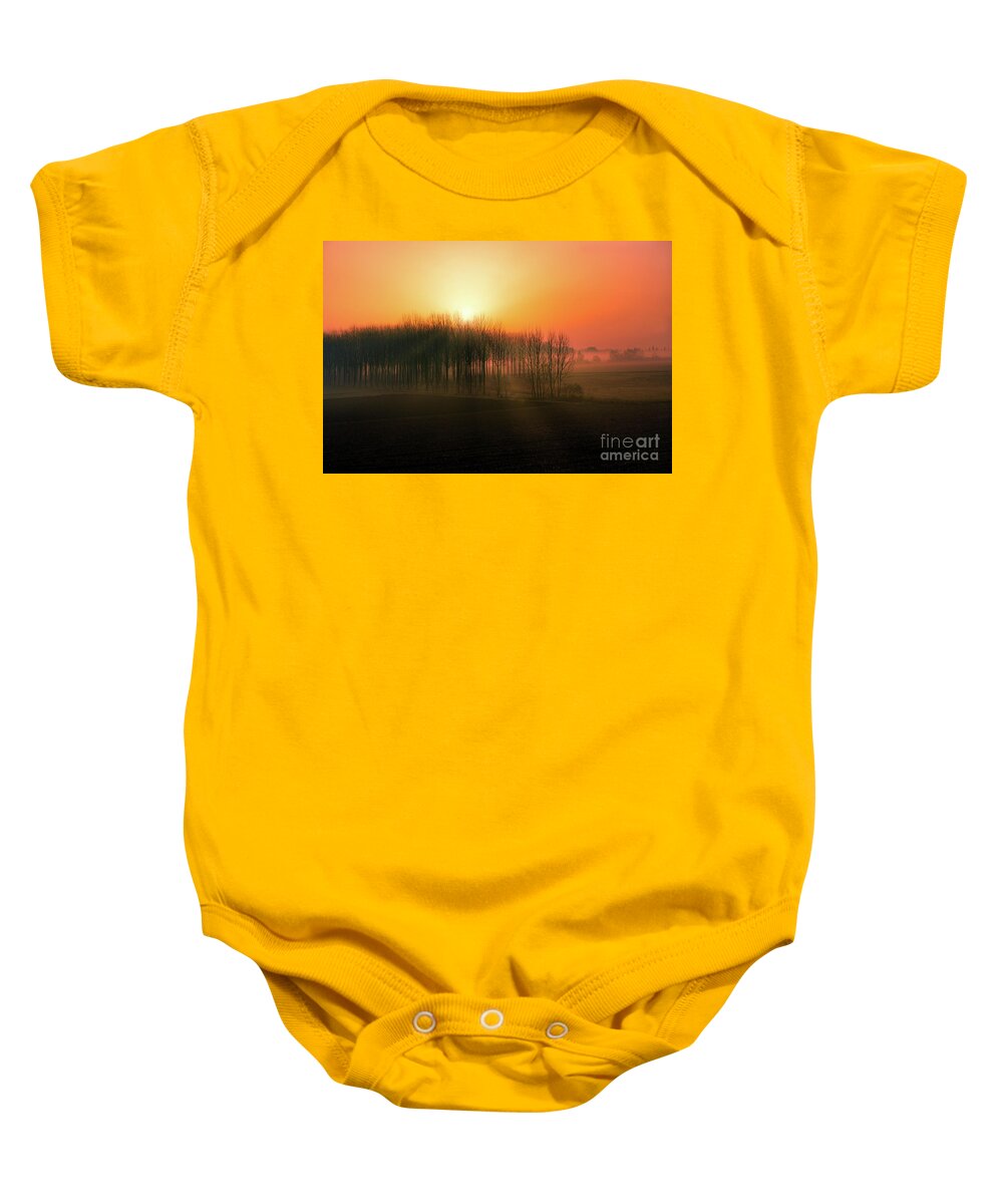 Wood Baby Onesie featuring the photograph Sunrise in the wood by The P