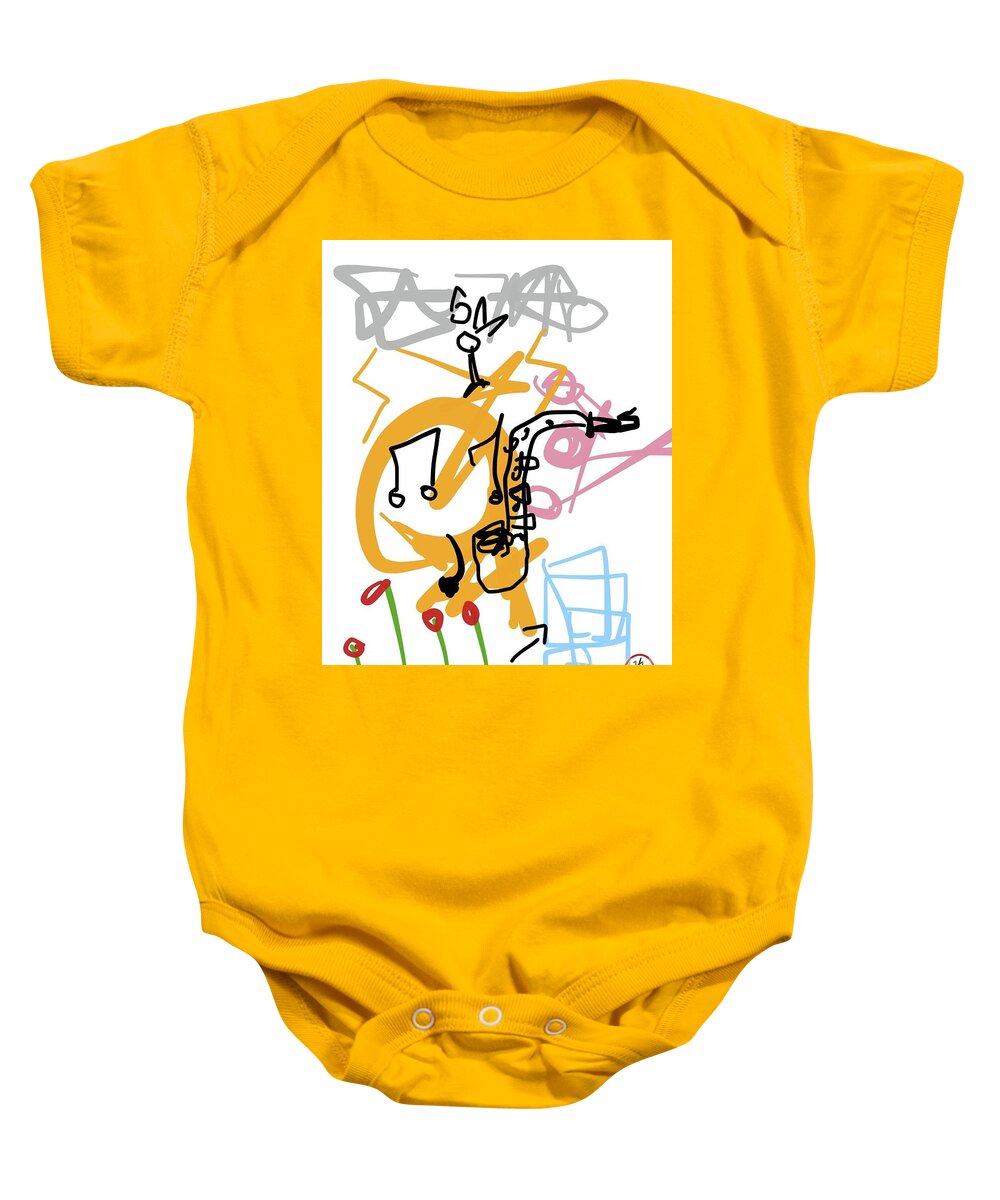  Baby Onesie featuring the painting Sweet Music by Oriel Ceballos