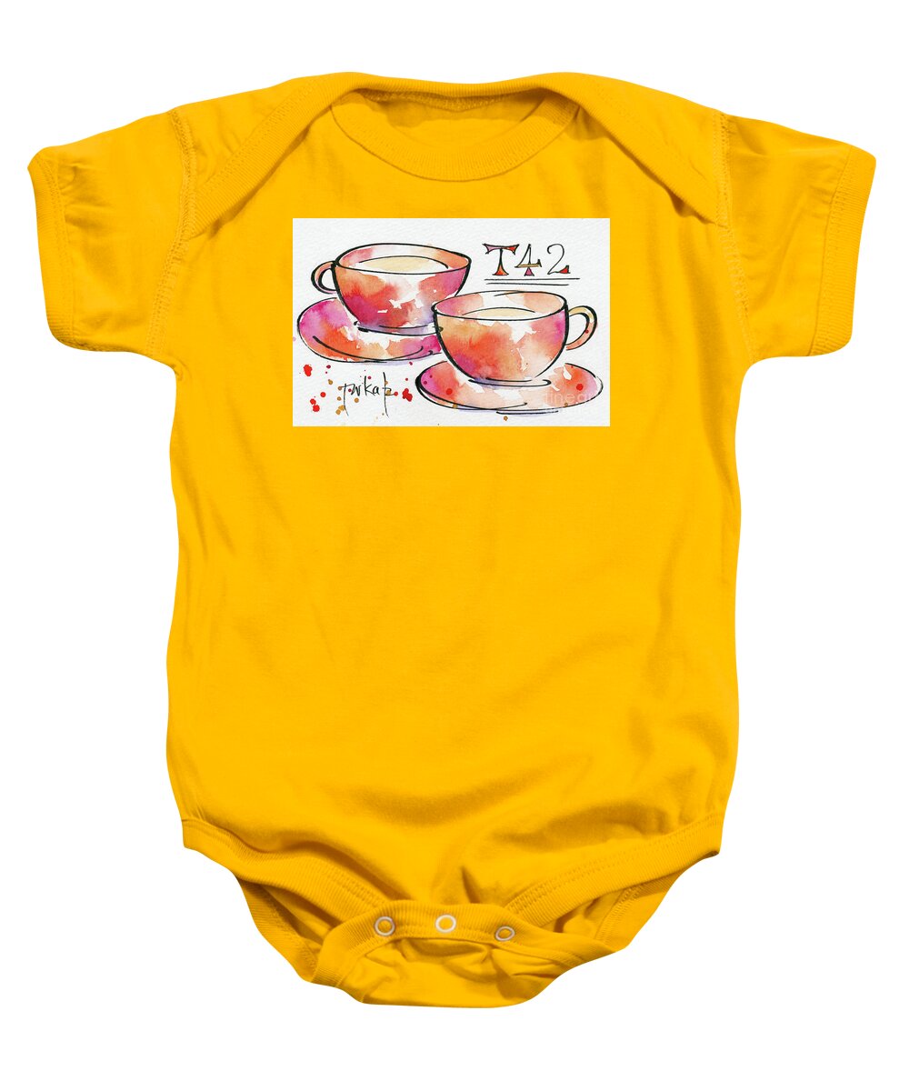 Impressionism Baby Onesie featuring the painting Tea For Two by Pat Katz