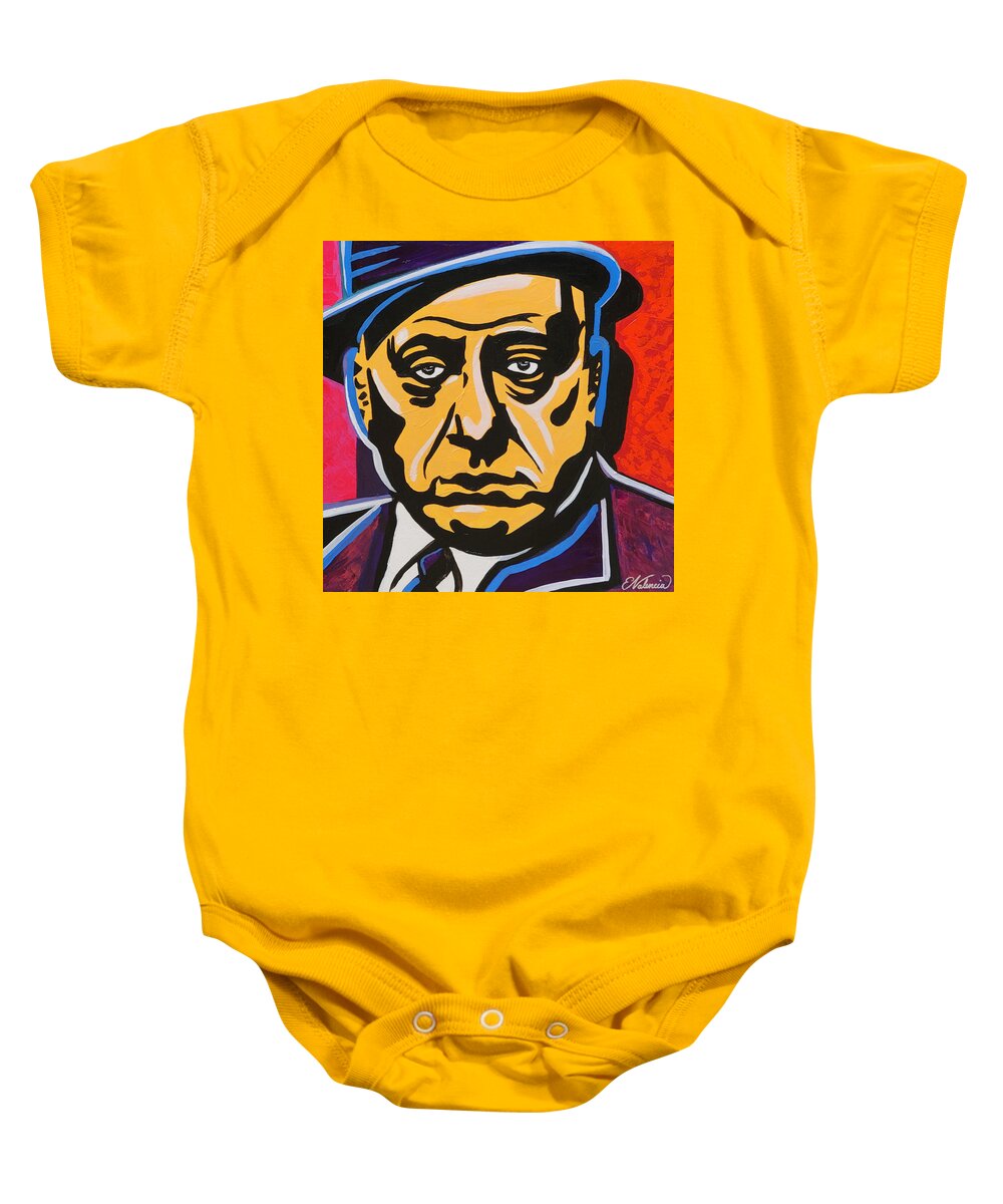 Spa Baby Onesie featuring the painting The Accountant by Emanuel Alvarez Valencia