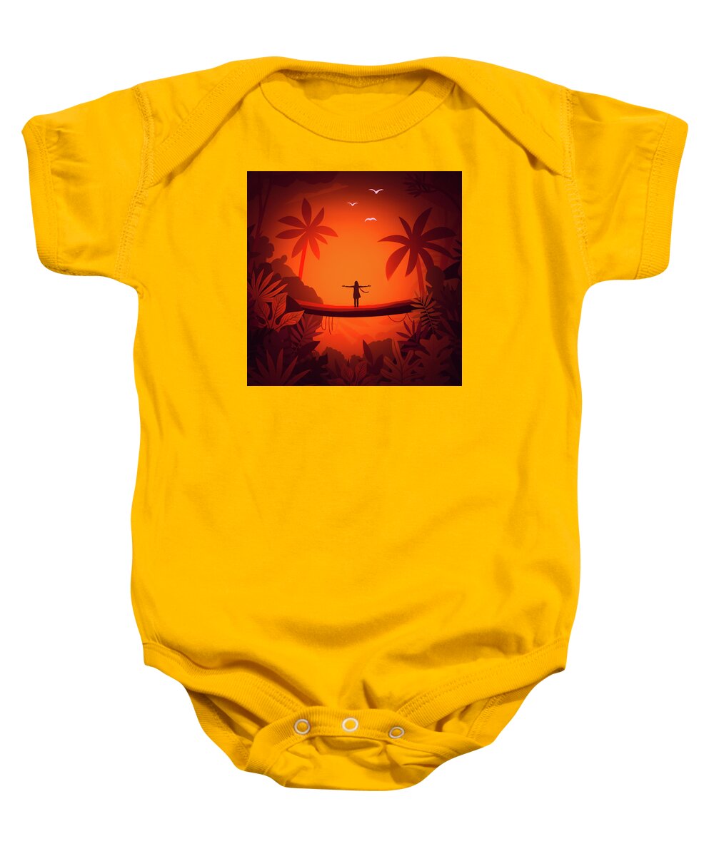 The Jungle Dance Baby Onesie featuring the digital art The Jungle Dance by Ion Odagiu