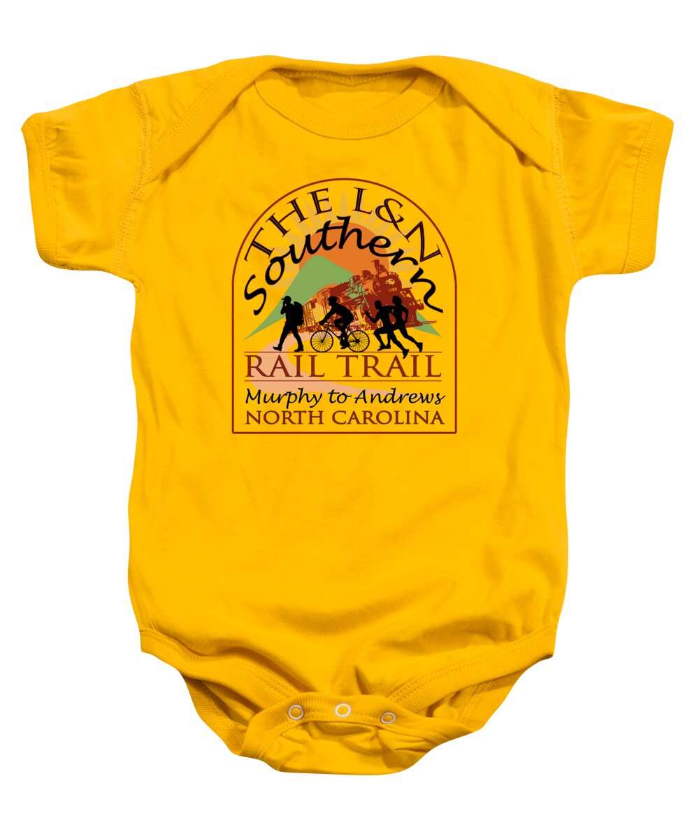 Train Baby Onesie featuring the photograph The L and N Southern Rail Trail Runners Cyclists Hikers by Debra and Dave Vanderlaan