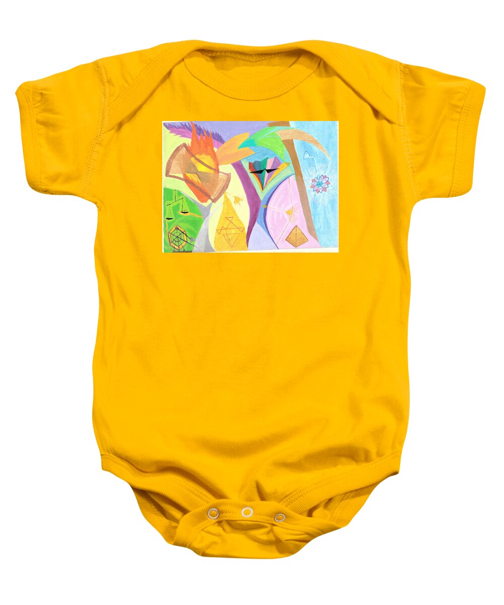 Time Baby Onesie featuring the painting Time's Eye by B Aswin Roshan