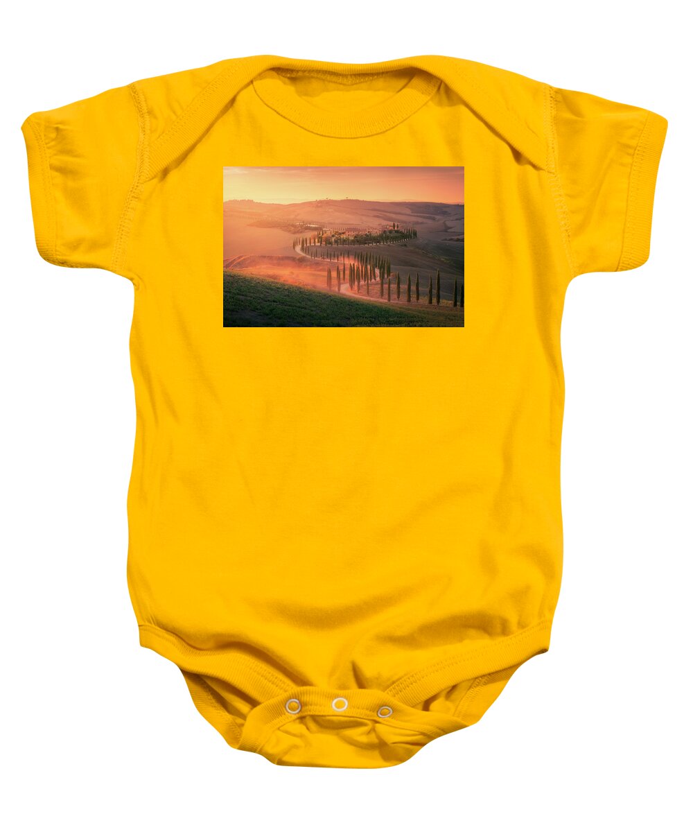 Sunset Baby Onesie featuring the photograph Toscana Sunset by Henry w Liu