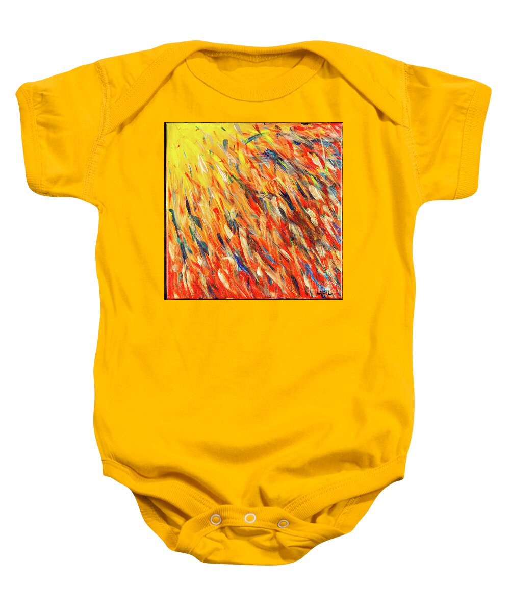 Abstract Baby Onesie featuring the digital art Toward The Light - Colorful Abstract Contemporary Acrylic Painting by Sambel Pedes