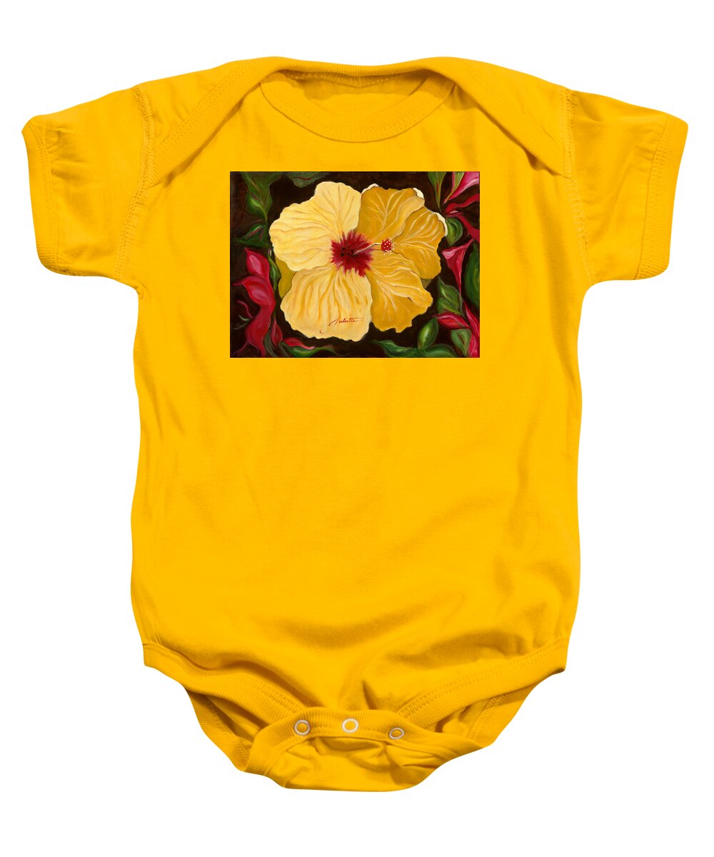 Hawaii Baby Onesie featuring the painting Tropical Dancer by Juliette Becker
