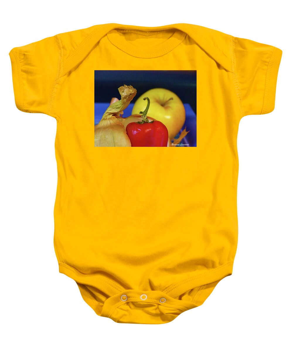 Yellow Delicious Apple Baby Onesie featuring the photograph Ambiance by Rosanne Licciardi