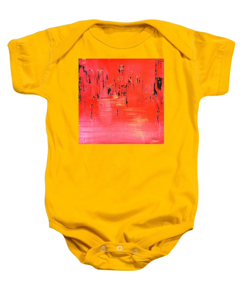 Art Baby Onesie featuring the painting Village morning 2020 Pandemic by Jack Diamond