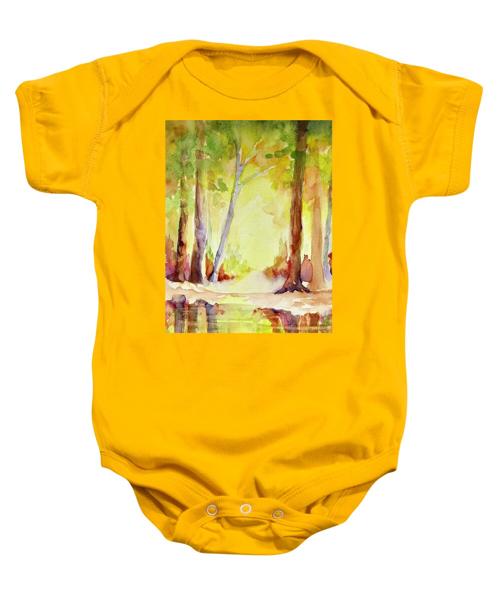 Forest Baby Onesie featuring the painting Wood Element by Caroline Patrick