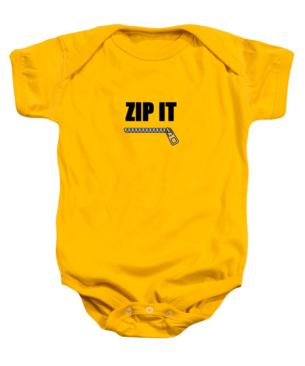 Zip It Baby Onesie featuring the digital art Zip It by Az Jackson
