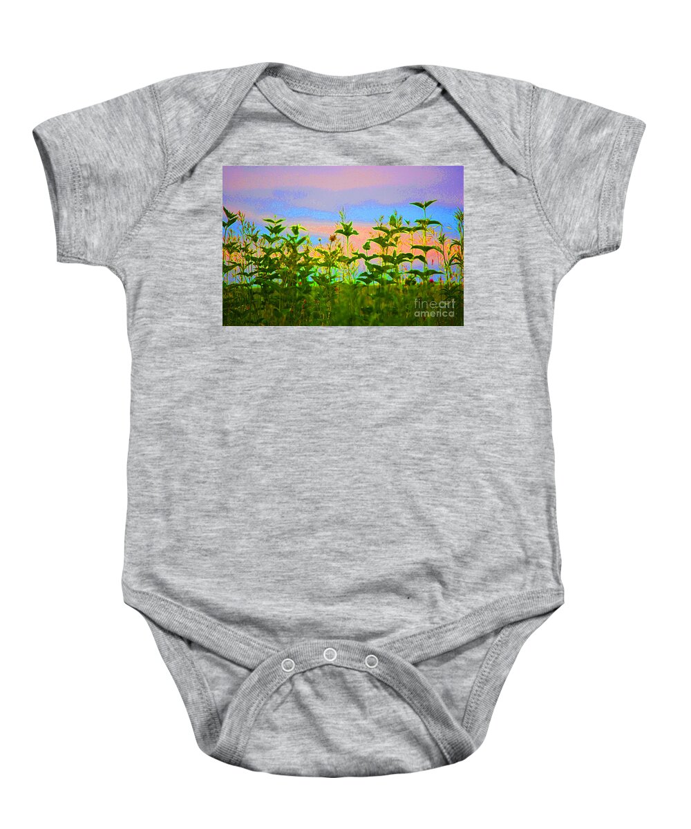 First Star Art Baby Onesie featuring the photograph Meadow Magic by First Star Art