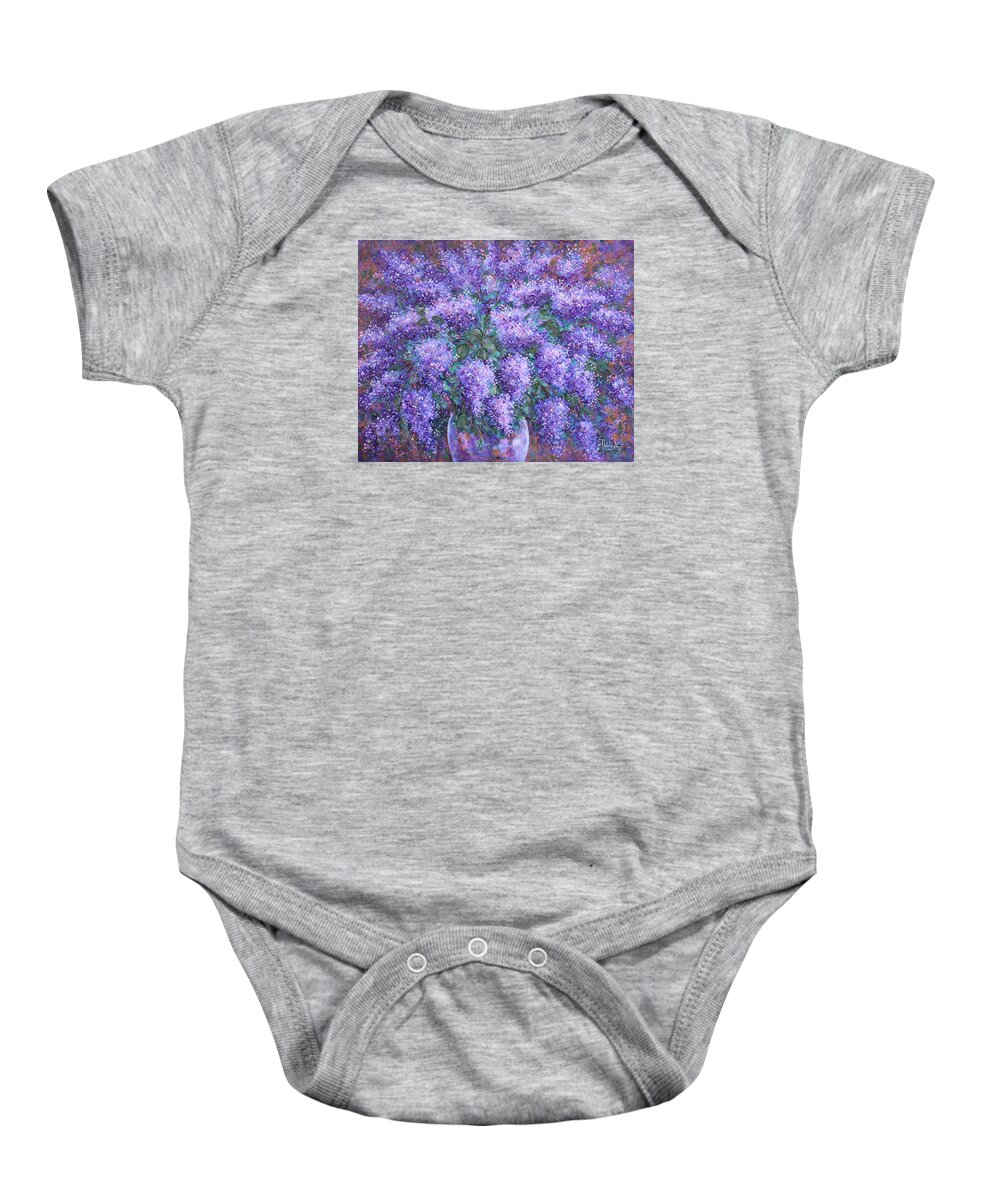 Flowers Baby Onesie featuring the painting Scented Lilacs Bouquet by Natalie Holland