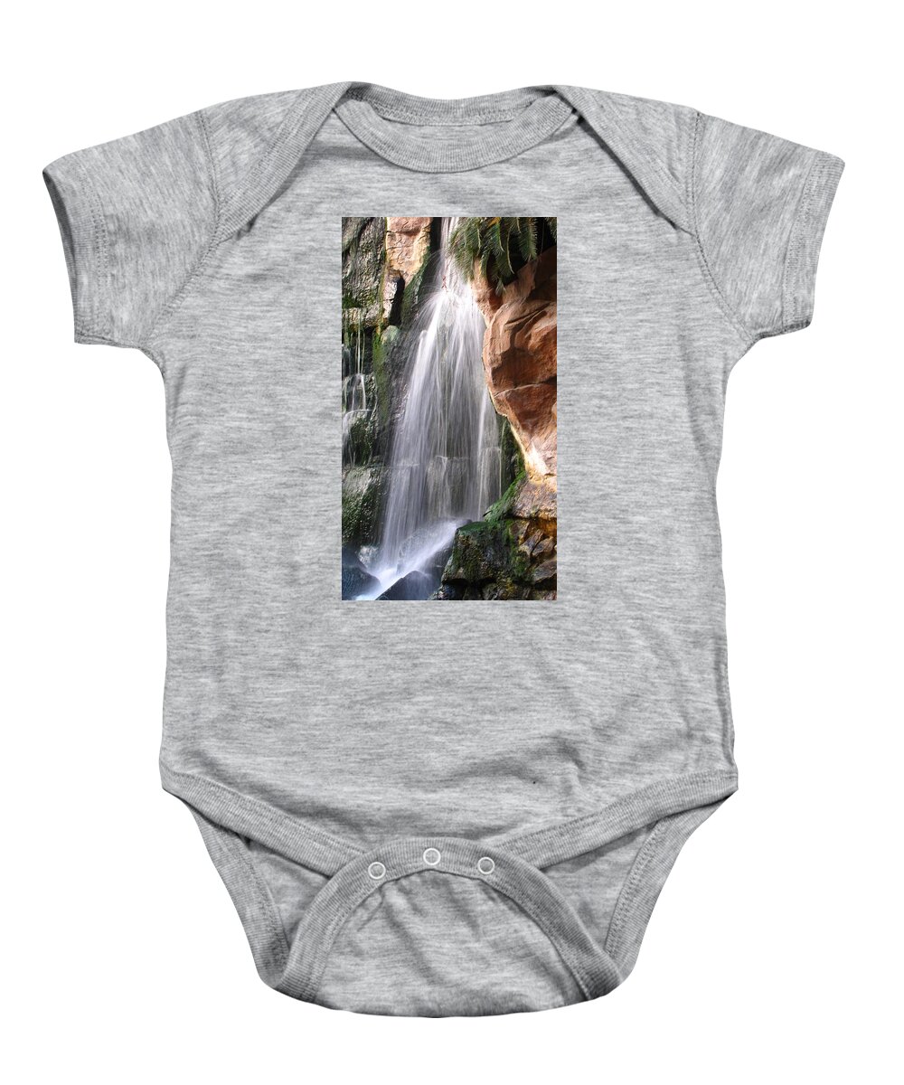 Waterfall Baby Onesie featuring the photograph Veil of Water by Jennifer Wheatley Wolf