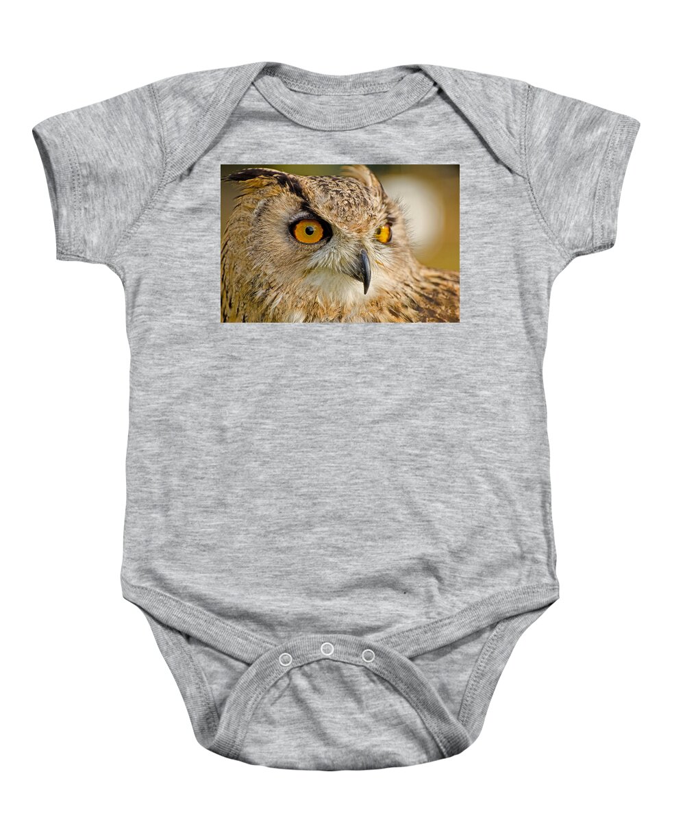 Bengal Owl Baby Onesie featuring the photograph Bengal Owl #1 by Chris Thaxter