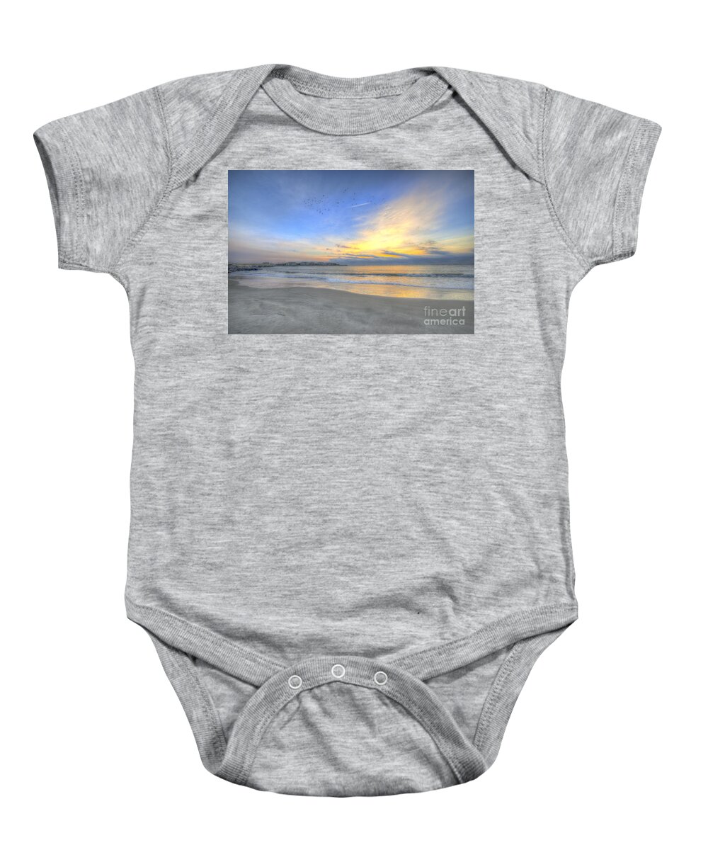 Sunrise Baby Onesie featuring the photograph Breach Inlet Sunrise by Dale Powell