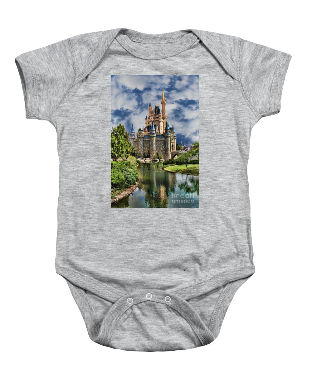 Snow White Baby Onesie featuring the photograph Cinderella Castle II #1 by Lee Dos Santos