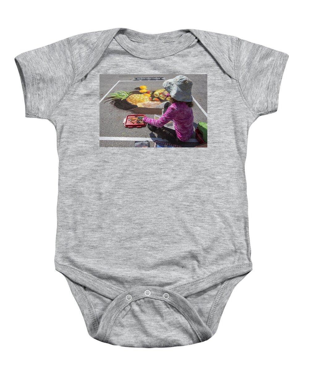 Florida Baby Onesie featuring the photograph Lake Worth Street Painting Festival #1 by Debra and Dave Vanderlaan
