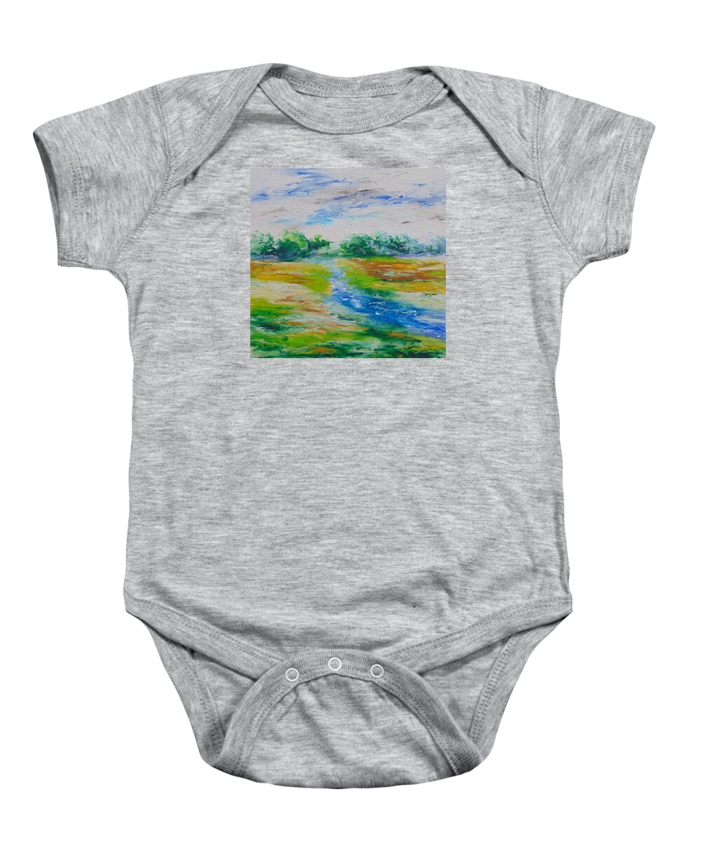 Modern Baby Onesie featuring the painting North of France by Frederic Payet